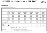 Knitting Pattern - Sirdar 10012 - No.1 Chunky - Sweater